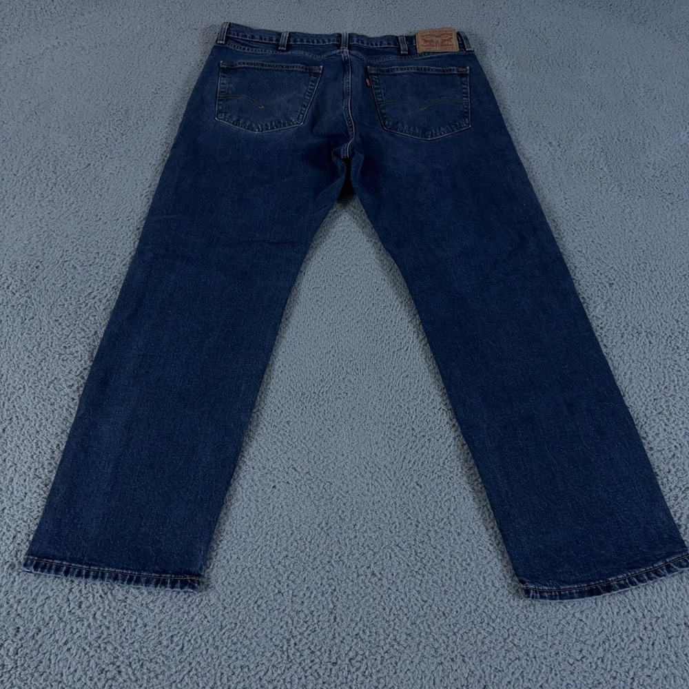 Levis Jeans Mens 38x30 Blue 505 Regular Fit Straight Dark Wash Denim Cotton Work